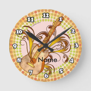 Gitarrenrhythmus Runde Wanduhr