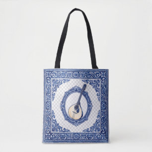 Gitarrenriemen mit Azulejo-Muster und Initiale Tasche