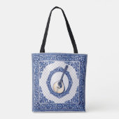 Gitarrenriemen mit Azulejo-Muster und Initiale Tasche (Rückseite)