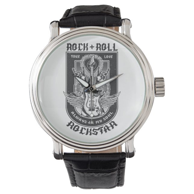 Gitarrenrock-Design Armbanduhr (Vorderseite)