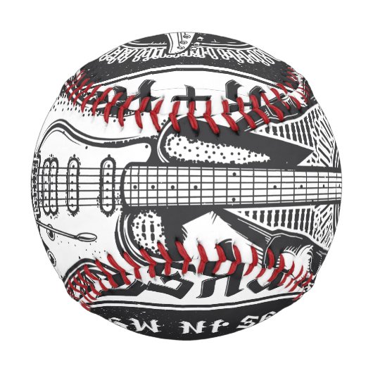 Gitarrenrock-Design Baseball (Rückseite)