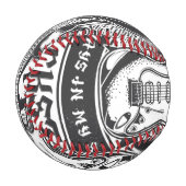 Gitarrenrock-Design Baseball (Vorderseite Links)