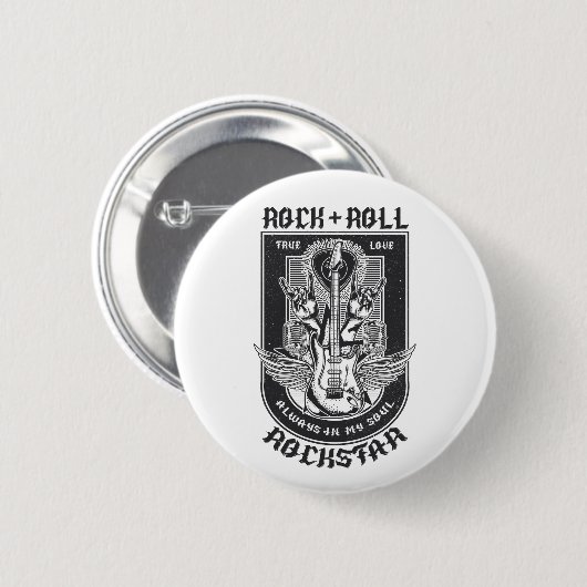 Gitarrenrock-Design Button (Vorne & Hinten)