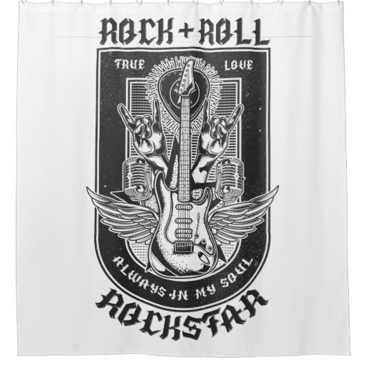 Gitarrenrock-Design Duschvorhang (Vorderseite)