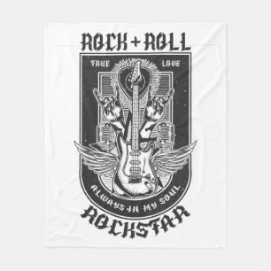 Gitarrenrock-Design Fleecedecke