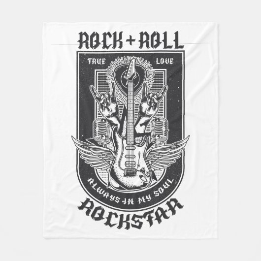 Gitarrenrock-Design Fleecedecke (Vorderseite)