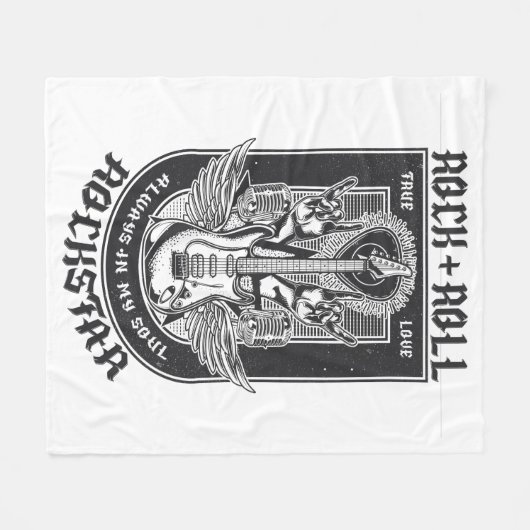 Gitarrenrock-Design Fleecedecke (Vorderseite (Horizontal))
