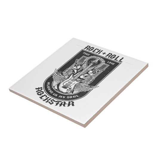 Gitarrenrock-Design Fliese (Seite)