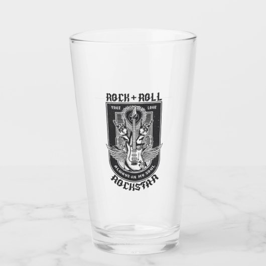 Gitarrenrock-Design Glas (Vorderseite)