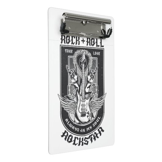 Gitarrenrock-Design Mini Klemmbrett (Schrägansicht)