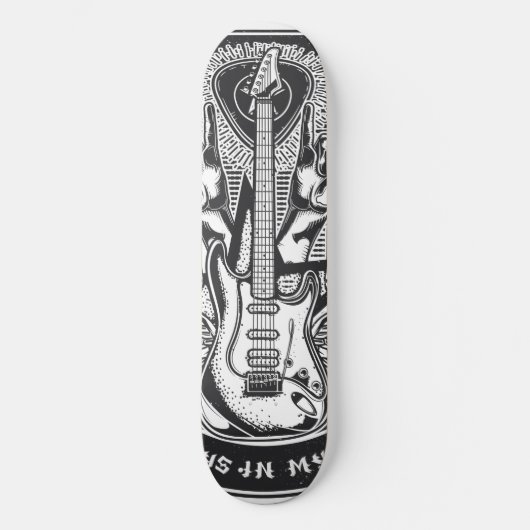Gitarrenrock-Design Skateboard (Vorderseite)