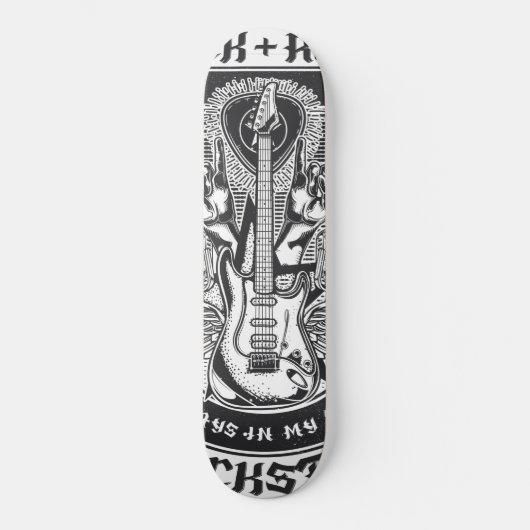 Gitarrenrock-Design Skateboard (Vorderseite)