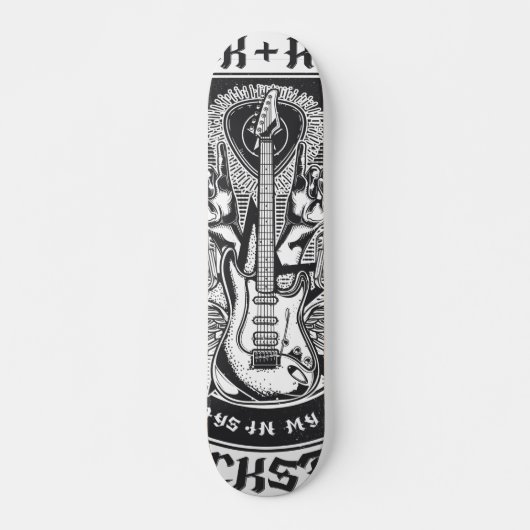 Gitarrenrock-Design Skateboard (Vorne)