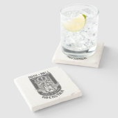 Gitarrenrock-Design Steinuntersetzer (Seitenansicht)