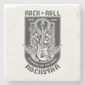 Gitarrenrock-Design Steinuntersetzer (Vorderseite)