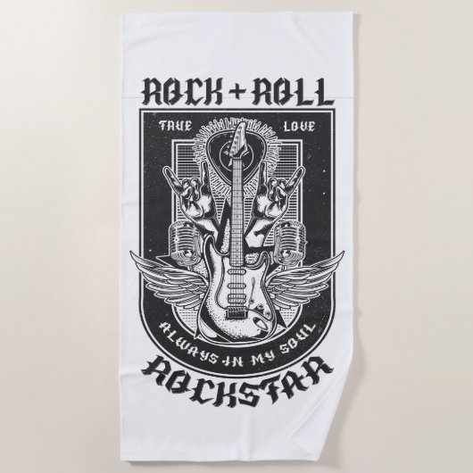 Gitarrenrock-Design Strandtuch (Vorderseite)