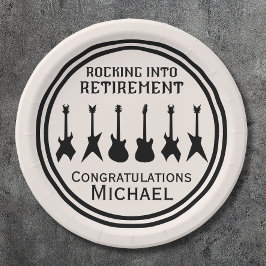 Gitarrenrock 'n' Roll Retirement Party Paper Plate Pappteller
