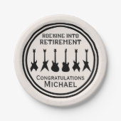 Gitarrenrock 'n' Roll Retirement Party Paper Plate Pappteller (Vorderseite)