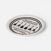 Gitarrenrock 'n' Roll Retirement Party Paper Plate Pappteller (Schrägansicht)