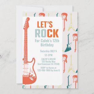 Gitarrenrock und Roll Music Rockstar Geburtstag Einladung