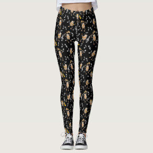 Gitarrenrocks Musiknoten Muster Leggings