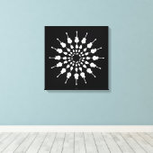 Gitarrenrundmandala Leinwanddruck (Insitu (Holzboden))