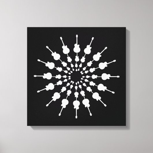 Gitarrenrundmandala Leinwanddruck (Vorderseite)