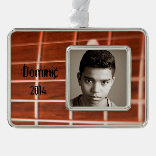 Gitarrensaiten Rahmen-Ornament Silber (Vorderseite)