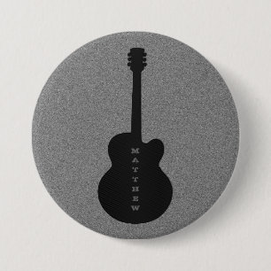 Gitarrenschaltfläche gestrichen, schwarz button