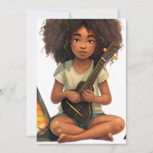 Gitarrenschwarze Mädchen Magie melanin braune Haut