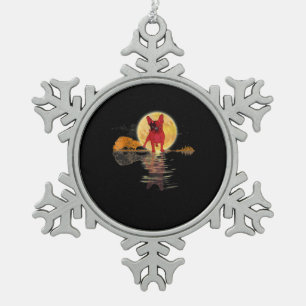 Gitarrensee Halloween Beängstigender französischer Schneeflocken Zinn-Ornament