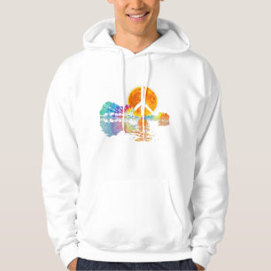 Gitarrensee Schatten Frieden Liebe Gitarre Hippie Hoodie