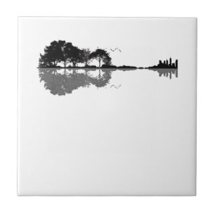 Gitarrensee Schatten Liebe Gitarre Geschenk Musikl Fliese