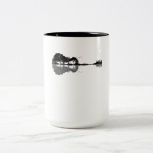 Gitarrensee Schatten Liebe Gitarre Geschenk Musikl Zweifarbige Tasse