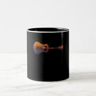 Gitarrensee Schatten Liebe Gitarre Geschenk Musikl Zweifarbige Tasse
