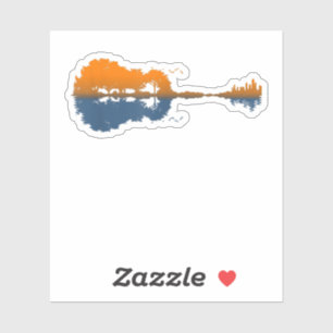 Gitarrensee Shadow Liebe Gitarre - Musikfans Aufkleber