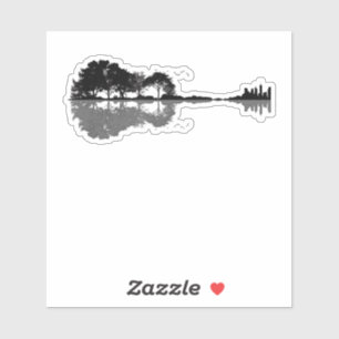 Gitarrensee Shadow Liebe Gitarre - Musikfans Aufkleber