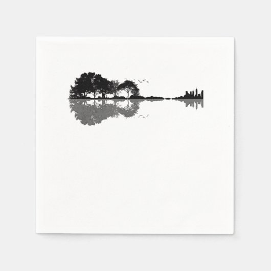 Gitarrensee Shadow Liebe Gitarre - Musikfans Serviette (Vorderseite)