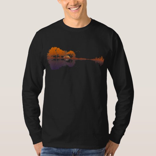 Gitarrensee Shadow Liebe Gitarre - Musikfans T-Shirt (Vorderseite)