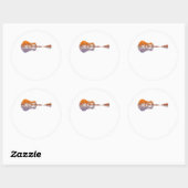 Gitarrensee Spiegelungen Musik und Gitarre Lover Runder Aufkleber (Blatt)