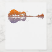 Gitarrensee Spiegelungen Musik und Gitarre Lover Weinetikett (Einzelnes Label)