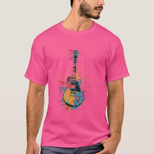 Gitarrenspieler Akustikgitarren im Splash-Stil T-Shirt (Vorderseite)
