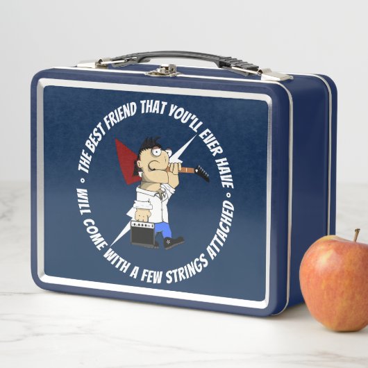 Gitarrenspieler Bester Cartoon auf der Straße Gig Metall Brotdose (Beispiel)