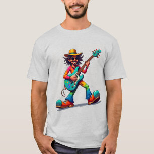 Gitarrenspieler Darstellend auf einem Cartoon mit T-Shirt
