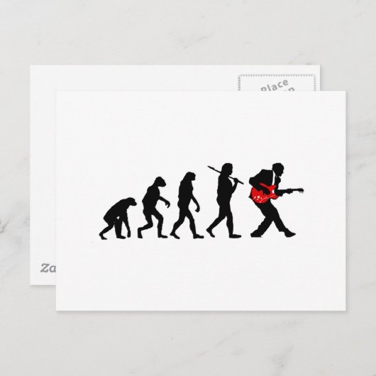 Gitarrenspieler-Evolution Postkarte (Vorne/Hinten)