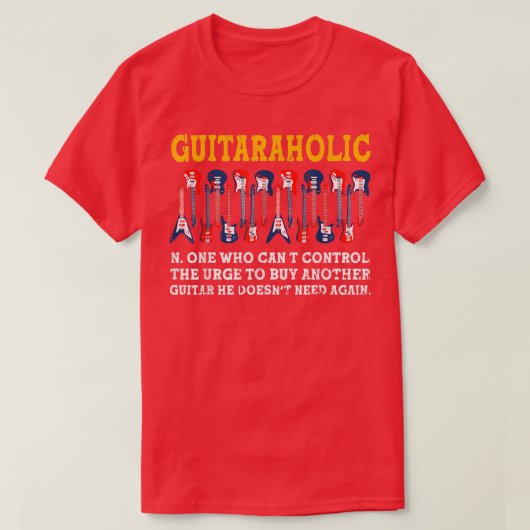 Gitarrenspieler Gitarrist Musiker T-Shirt (Design vorne)