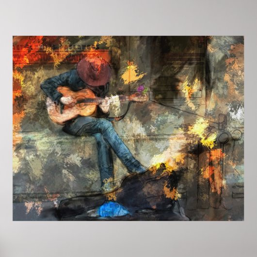 Gitarrenspieler in Cowboy Hat Poster (Vorne)