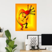 Gitarrenspieler in Gold Poster (Heimbüro)
