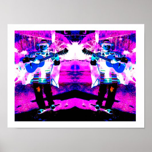 Gitarrenspieler Kunst Poster (Vorne)