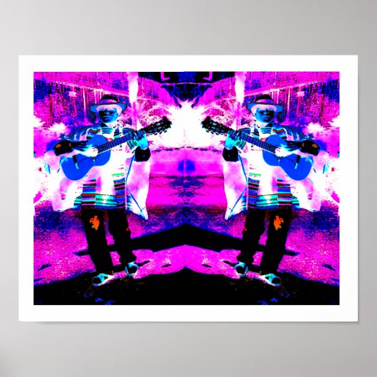 Gitarrenspieler Kunst Poster (Vorne)